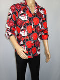 Men's AVM Crystal Shirt Medallion Cotton Turkey Slim Fit 15651-01 Red/Black
