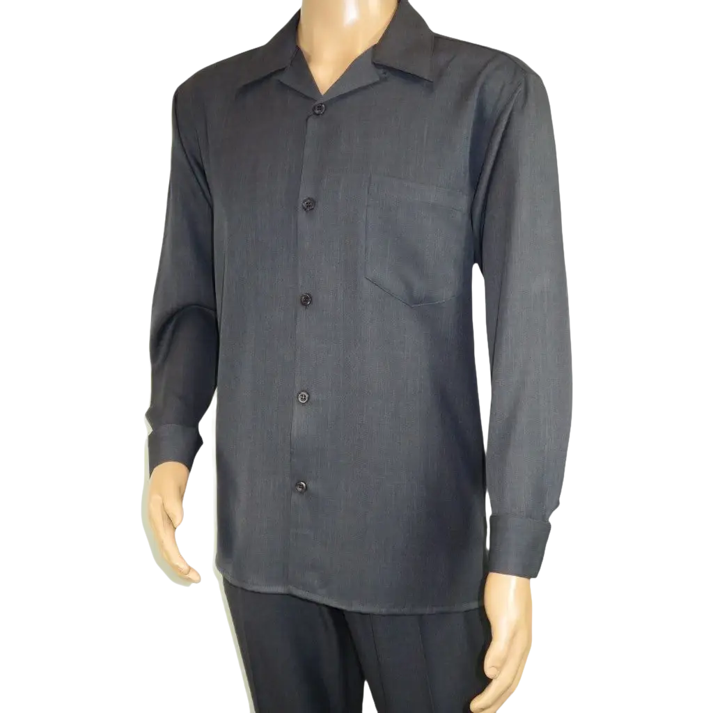 Men's MONTIQUE Two Piece Set Walking Leisure Suit Long Sleeves 1641 Gray