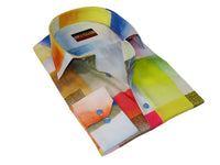 Men's AVM Rhine Stone Digital Print Shirt Cotton Turkey Slim Fit 19419-01 Multi