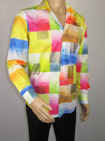 Men's AVM Rhine Stone Digital Print Shirt Cotton Turkey Slim Fit 19419-01 Multi