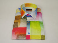 Men's AVM Rhine Stone Digital Print Shirt Cotton Turkey Slim Fit 19419-01 Multi