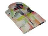 Men's AVM Rhine Stone Digital Print Shirt Cotton Turkey Slim Fit 19590-01 Multi