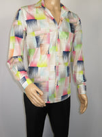 Men's AVM Rhine Stone Digital Print Shirt Cotton Turkey Slim Fit 19590-01 Multi