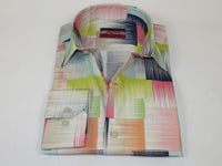 Men's AVM Rhine Stone Digital Print Shirt Cotton Turkey Slim Fit 19590-01 Multi