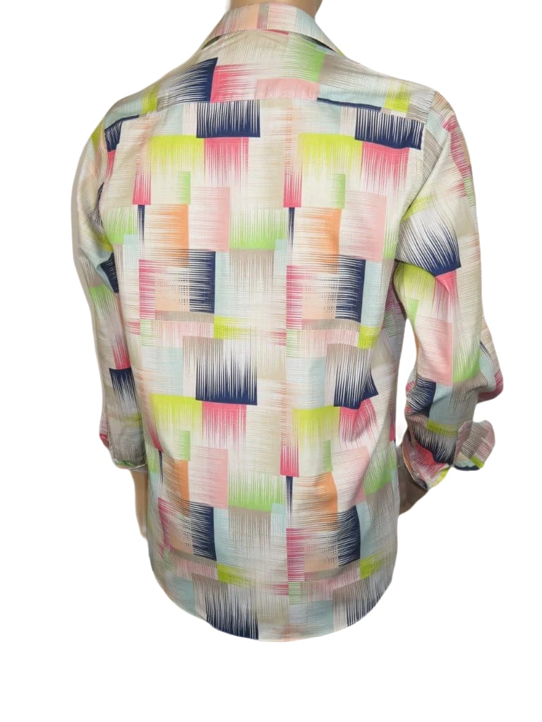 Men's AVM Rhine Stone Digital Print Shirt Cotton Turkey Slim Fit 19590-01 Multi