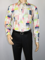 Men's AVM Rhine Stone Digital Print Shirt Cotton Turkey Slim Fit 19590-01 Multi