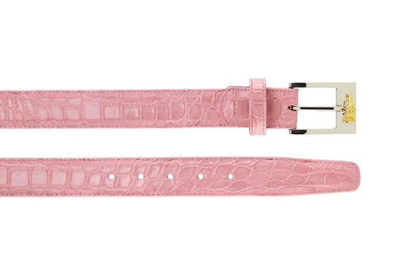 Men's Belvedere Genuine Alligator Belt Dressy Style 2008 Pink