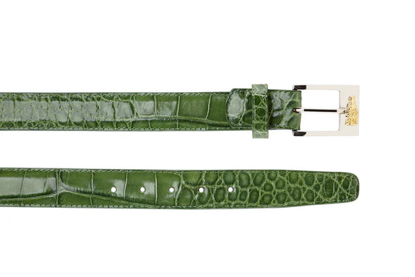 Men's Belvedere Genuine Alligator Belt Dressy Style 2008 Pistachio
