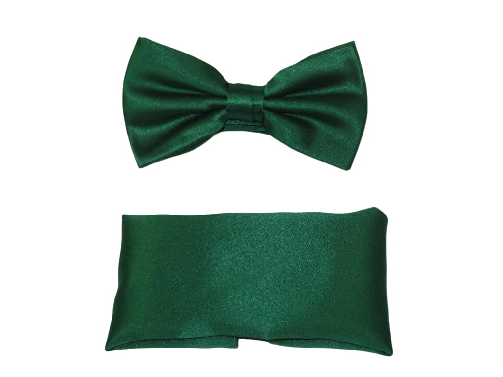 Men's Satin Silky Bow Tie Hankie by J.Valintin Collection #2046-1 Emerald Green