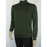 Mens Sweater Knit BRANGO Turkey Mock Neck Cotton Blend 21050 Khaki Green
