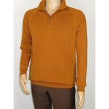 Men's Sweater Knit By BRANGO Turkey Polo Neck Cotton Blend 21220 Mustard