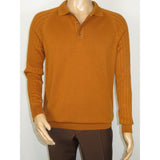 Men's Sweater Knit By BRANGO Turkey Polo Neck Cotton Blend 21220 Mustard