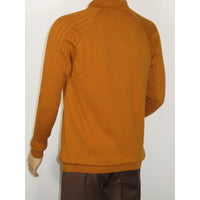 Men's Sweater Knit By BRANGO Turkey Polo Neck Cotton Blend 21220 Mustard