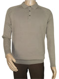 Men's Sweater Knit By BRANGO Turkey Polo Neck Cotton Blend 21228 Dark Beige