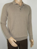 Men's Sweater Knit By BRANGO Turkey Polo Neck Cotton Blend 21228 Dark Beige