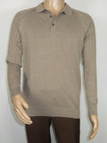 Men's Sweater Knit By BRANGO Turkey Polo Neck Cotton Blend 21228 Dark Beige