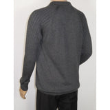 Men's Sweater Knit By BRANGO Turkey Polo Neck Cotton Blend 21228 Charcoal Gray
