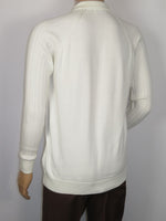 Men's Sweater Knit By BRANGO Turkey Polo Neck Cotton Blend 21228 White