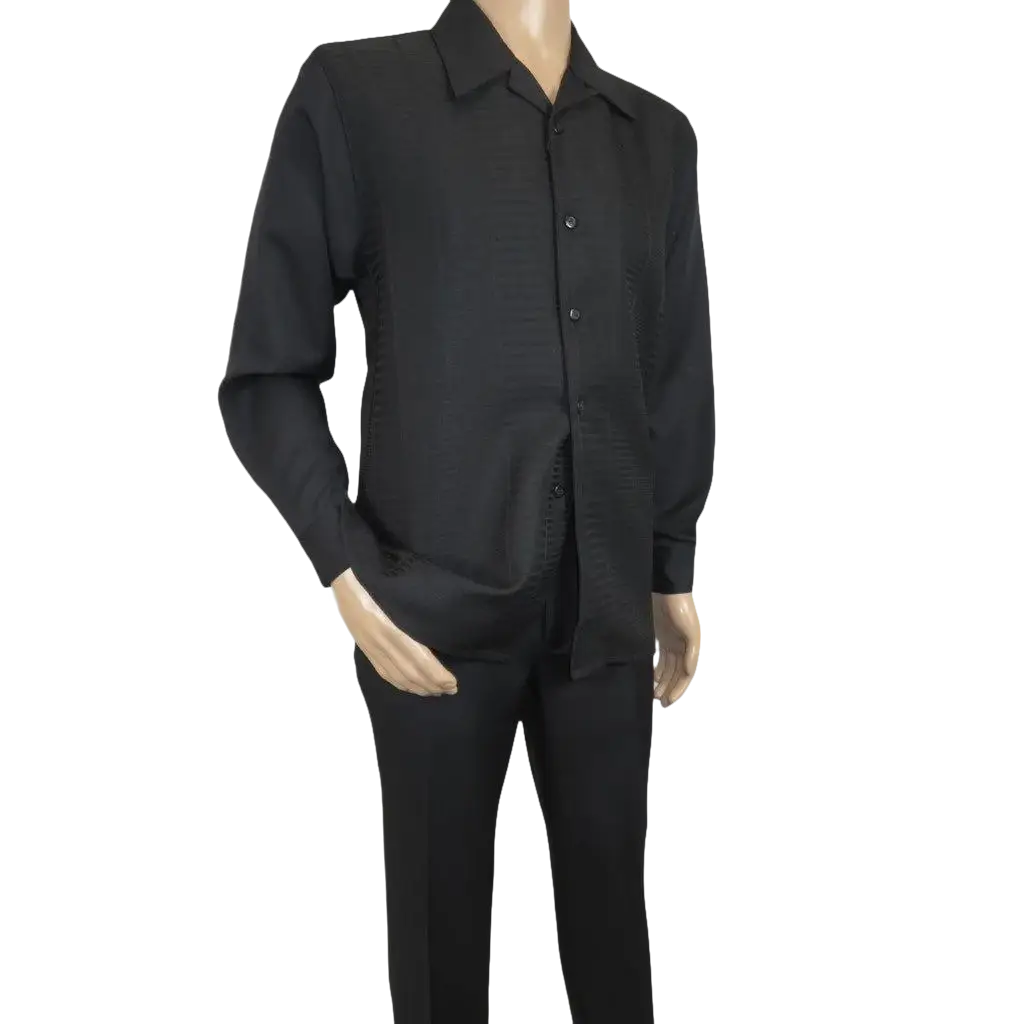Men's MONTIQUE Two Piece Set Walking Leisure Suit 2372 Black Tone on Tone