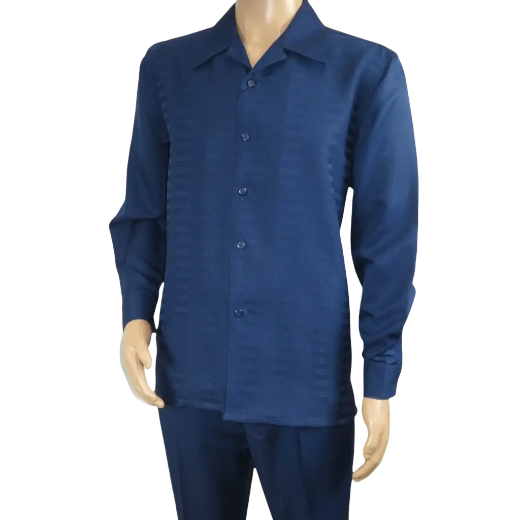 Men's MONTIQUE Two Piece Set Walking Leisure Suit 2391 Navy Tone on Tone