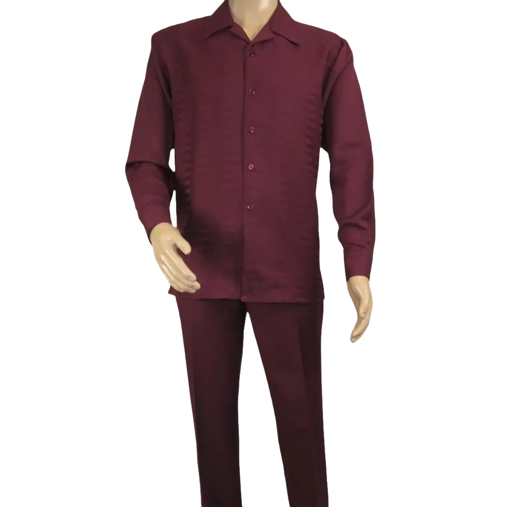 Men's MONTIQUE Two Piece Set Walking Leisure Suit 2391 Wine Tone on Tone