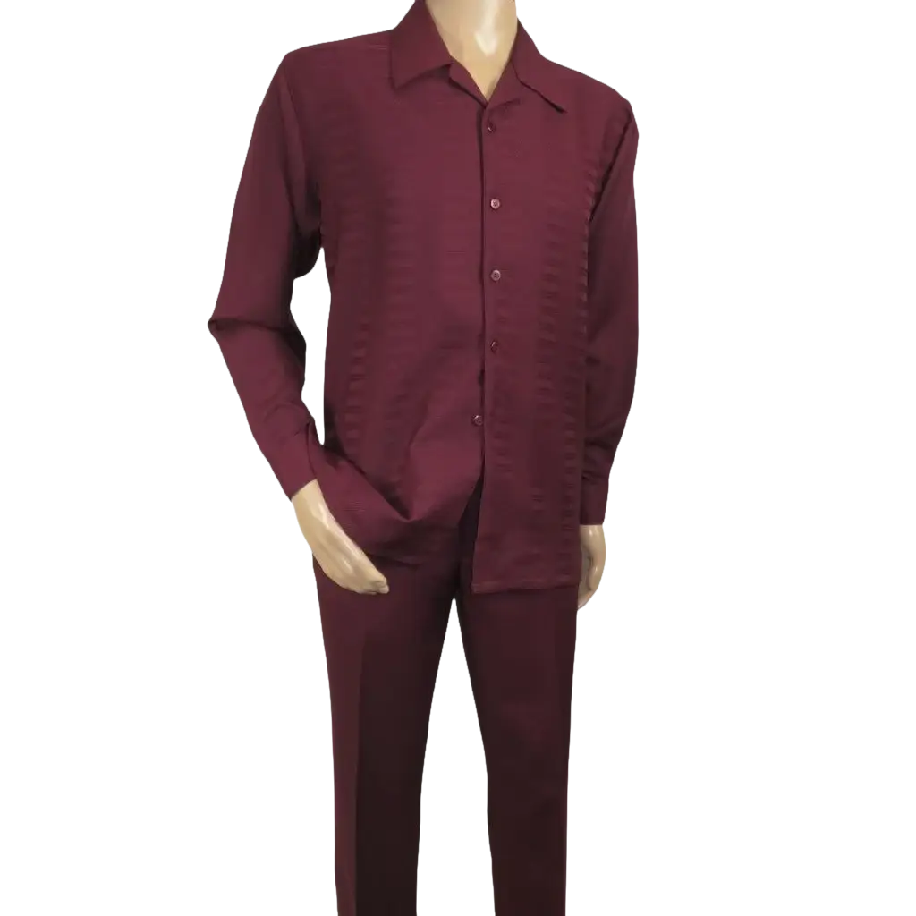 Men's MONTIQUE Two Piece Set Walking Leisure Suit 2391 Wine Tone on Tone
