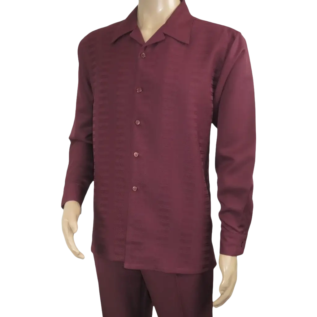 Men's MONTIQUE Two Piece Set Walking Leisure Suit 2391 Wine Tone on Tone