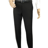Men's MONO Turkey Slacks 100% Wool Plain Front Regular Fit 2501-01 Black