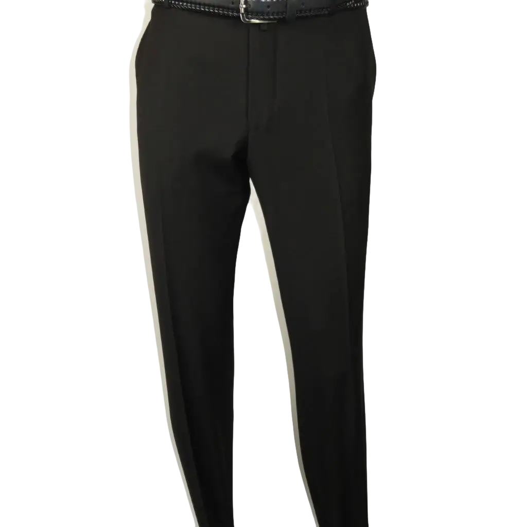 Men's MONO Turkey Slacks 100% Wool Plain Front Regular Fit 2501-01 Black