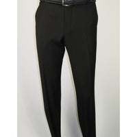 Men's MONO Turkey Slacks 100% Wool Plain Front Regular Fit 2501-01 Black