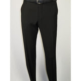 Men's MONO Turkey Slacks 100% Wool Plain Front Regular Fit 2501-01 Black