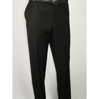 Men's MONO Turkey Slacks 100% Wool Plain Front Regular Fit 2501-01 Black