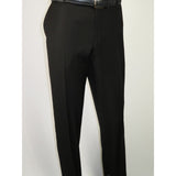 Men's MONO Turkey Slacks 100% Wool Plain Front Regular Fit 2501-01 Black