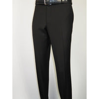 Men's MONO Turkey Slacks 100% Wool Plain Front Regular Fit 2501-01 Black