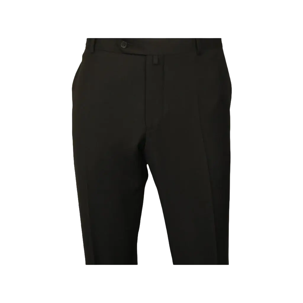 Men's MONO Turkey Slacks 100% Wool Plain Front Regular Fit 2501-01 Black