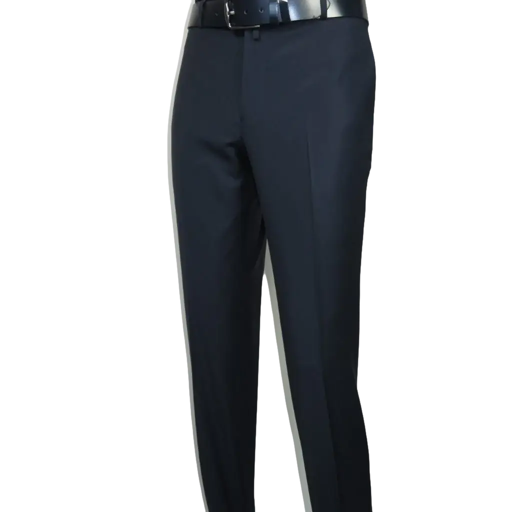 Men's MONO Turkey Slacks 100% Wool Plain Front Regular Fit 2501-02 Navy Blue