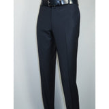 Men's MONO Turkey Slacks 100% Wool Plain Front Regular Fit 2501-02 Navy Blue