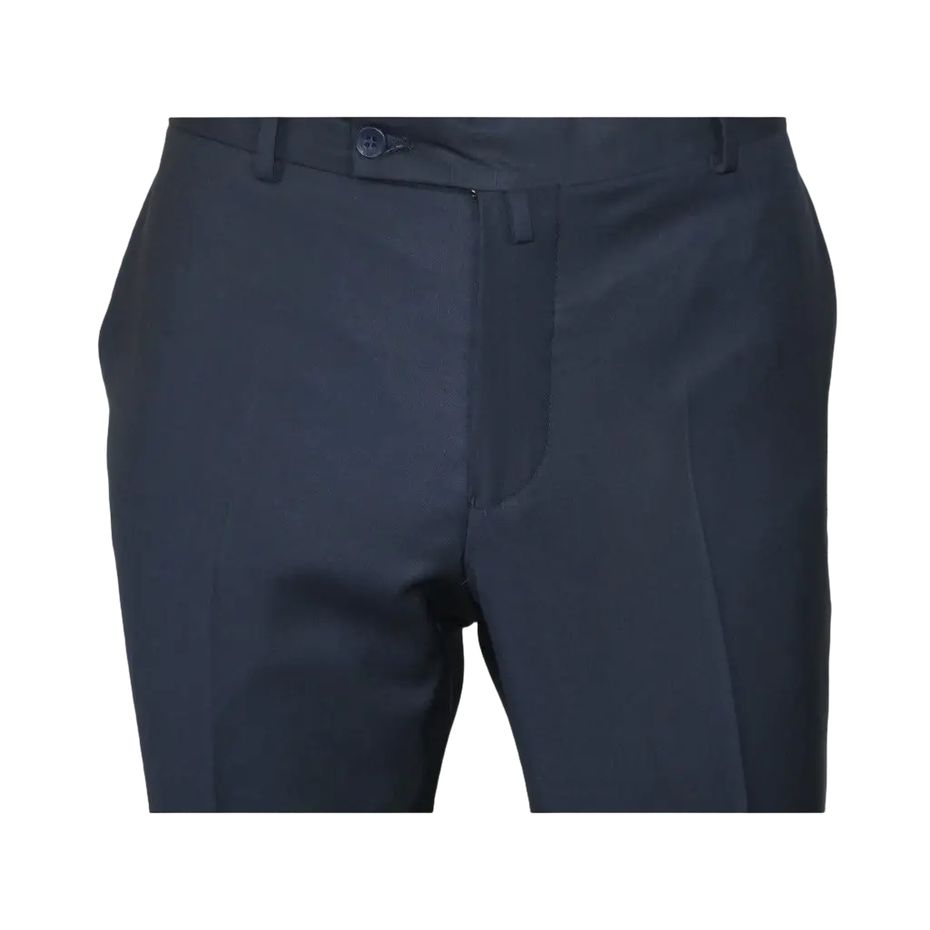 Men's MONO Turkey Slacks 100% Wool Plain Front Regular Fit 2501-02 Navy Blue