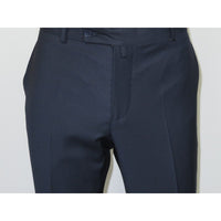 Men's MONO Turkey Slacks 100% Wool Plain Front Regular Fit 2501-02 Navy Blue
