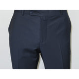 Men's MONO Turkey Slacks 100% Wool Plain Front Regular Fit 2501-02 Navy Blue