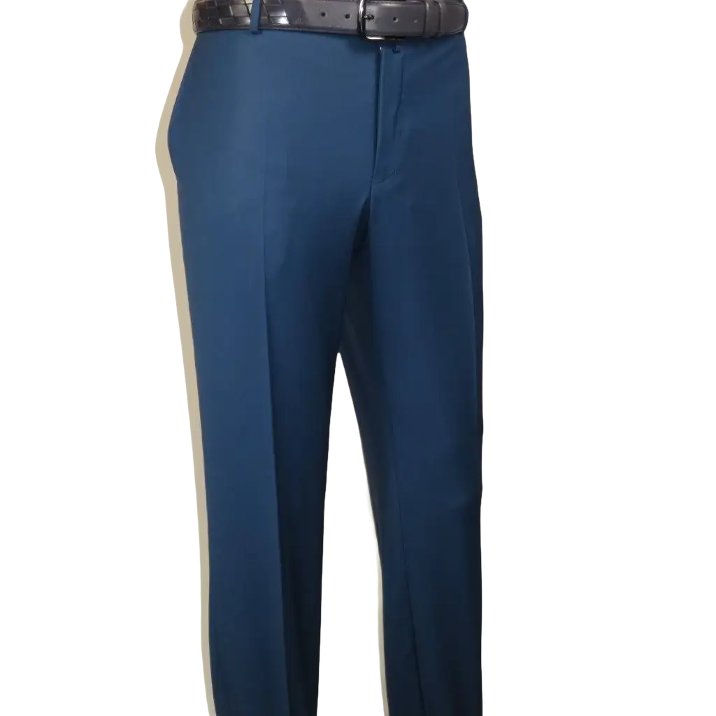 Men's MONO Turkey Slacks 100% Wool Plain Front Regular Fit 2501-05 French Blue