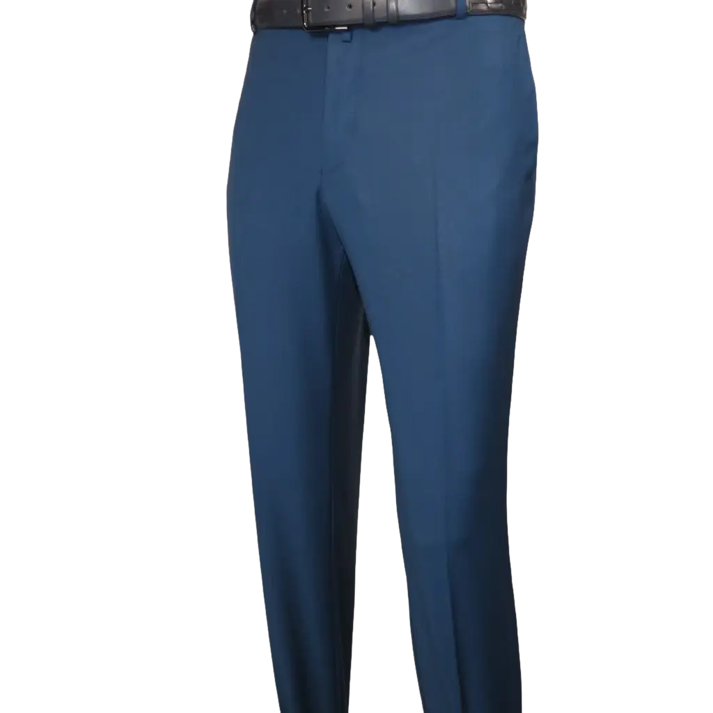 Men's MONO Turkey Slacks 100% Wool Plain Front Regular Fit 2501-05 French Blue
