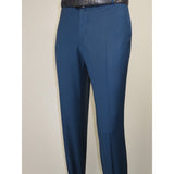 Men's MONO Turkey Slacks 100% Wool Plain Front Regular Fit 2501-05 French Blue