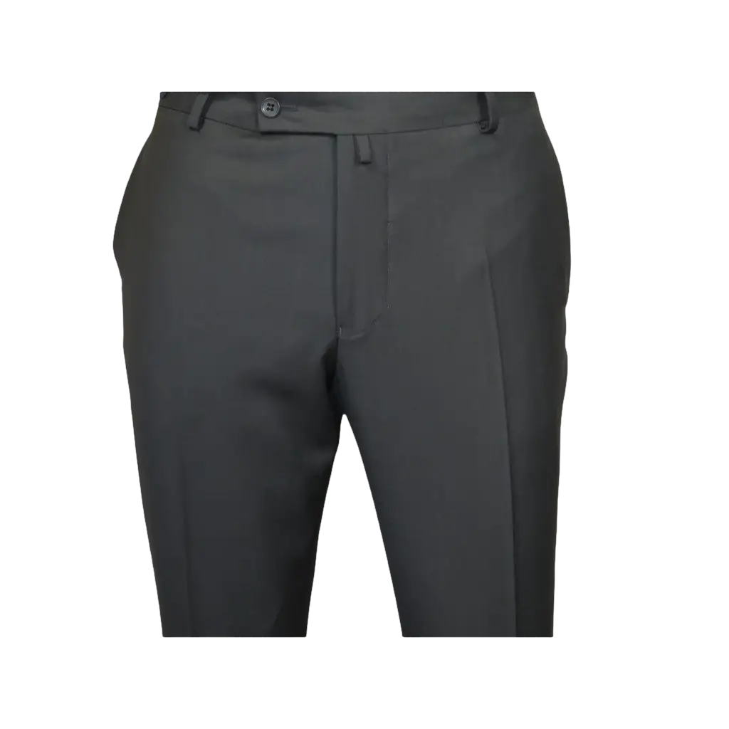Men's MONO Turkey Slacks 100% Wool Plain Front Regular Fit 2501-06 Charcoal Gray