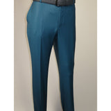 Men's MONO Turkey Slacks 100% Wool Plain Front Regular Fit 2501-12 L.Teal
