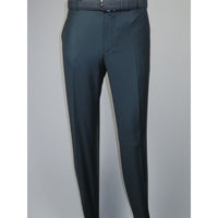Men's MONO Turkey Slacks 100% Wool Plain Front Regular Fit 2501-17 D. Teal