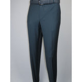 Men's MONO Turkey Slacks 100% Wool Plain Front Regular Fit 2501-17 D. Teal
