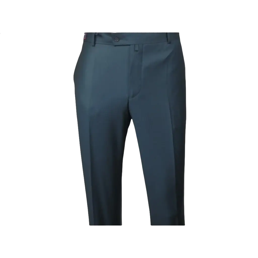Men's MONO Turkey Slacks 100% Wool Plain Front Regular Fit 2501-17 D. Teal