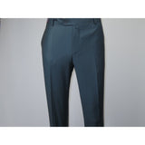 Men's MONO Turkey Slacks 100% Wool Plain Front Regular Fit 2501-17 D. Teal