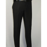 Men's MONO Turkey Slacks 100% Wool Plain Front Slim Fit 2502-01 Black